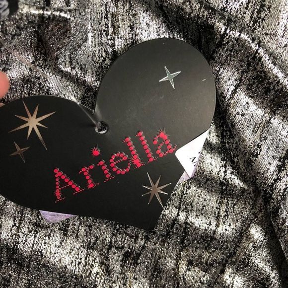 Metallic Silver One Shoulder Top - Picture 3 of 5